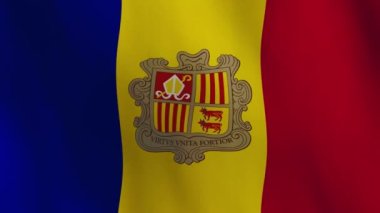 Waving Andorra Flag Animation Background