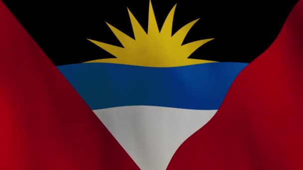 Waving Antigua Barbuda Flag Animation Background — Stock Video
