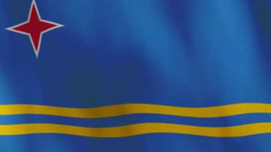 Waving Aruba Flag Animation Background