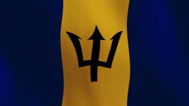 Waving Barbados Flag Animation Background