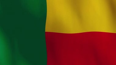 Waving Benin Flag Animation Background