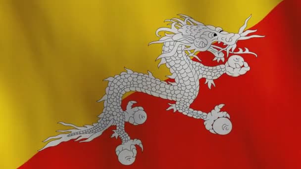 Waving Bhutan Flag Animation Background — 图库视频影像