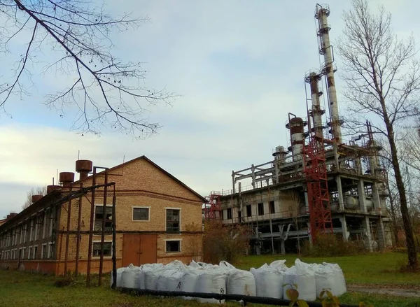 Ucraina Dolyna Impianto Trasformazione Del Gas Negozi Fabbrica Abbandonati — Foto Stock