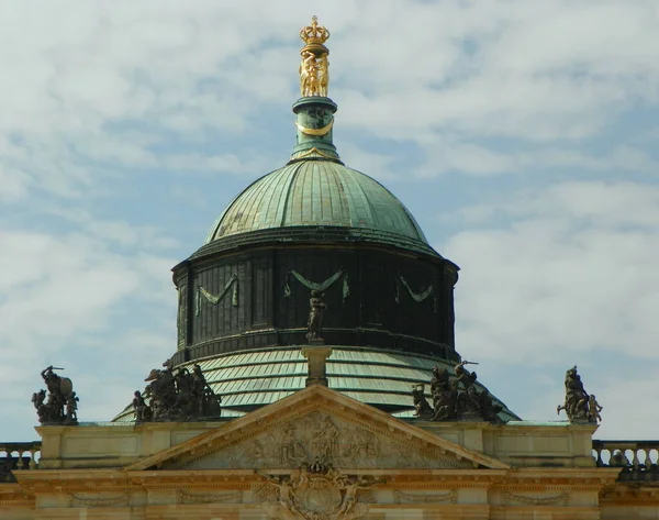 Germania Potsdam Parco Sanssouci Palazzo Nuovo Cupola Centrale Del Palazzo — Foto Stock