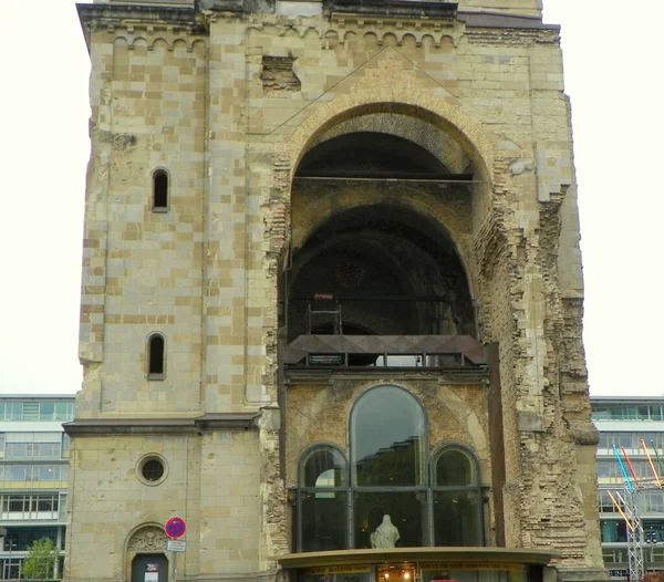 Alemania Berlín Kaiser Wilhelm Memorial Church Parte Fachada — Foto de Stock