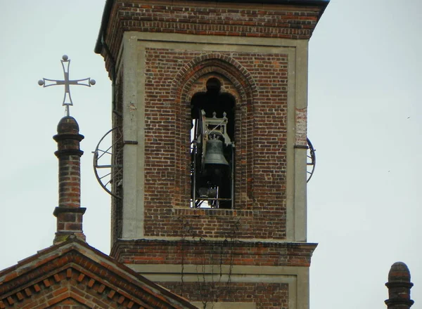 Itália Milão Paróquia Santa Maria Branca Sinos Pináculo Igreja — Fotografia de Stock