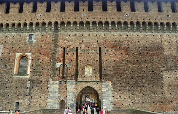 Italië Milaan Sforza Castle Toegang Tot Het Fort — Stockfoto