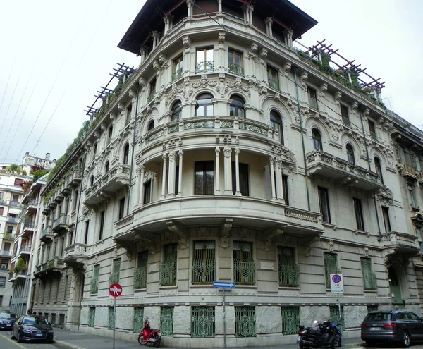 Itália Milão Michele Barozzi Fachada Uma Antiga Casa — Fotografia de Stock