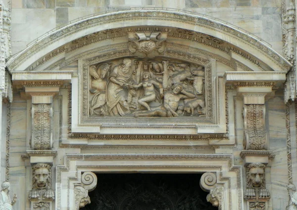 Italy Milan Milan Cathedral Design Element Main Entrance Cathedral — Stock Photo, Image