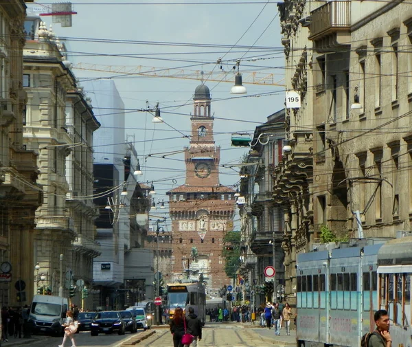 Talya Milan Dante Sforza Kalesi Manzaralı — Stok fotoğraf