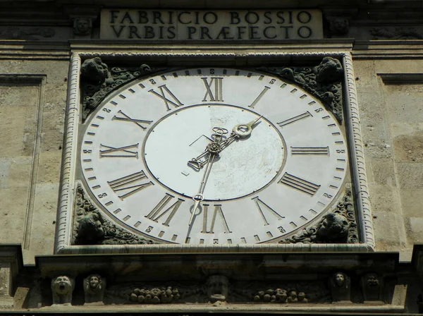 Itálie Milán Piazza Dei Mercanti Giureconsulti Palace Fabricio Bossio Clock — Stock fotografie