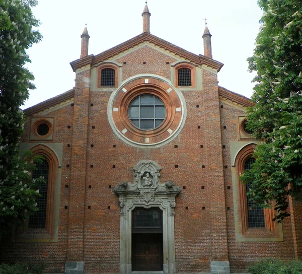 Italië Milaan Chiossetto Kerk Van San Pietro Gessate Gevel Hoofdingang — Stockfoto