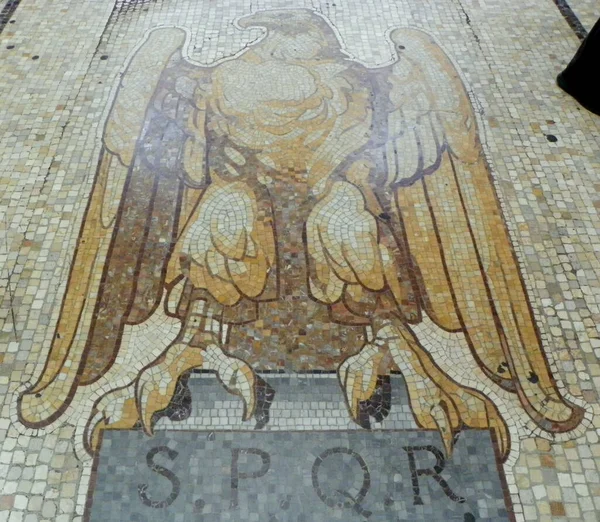 Italy Milan Milano Centrale Railway Station Element Mosaic Floor — Foto de Stock
