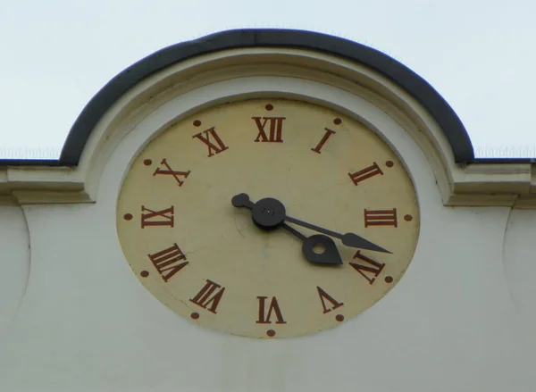 Italien Mailand Königspalast Von Mailand Uhr Der Fassade Des Gebäudes — Stockfoto