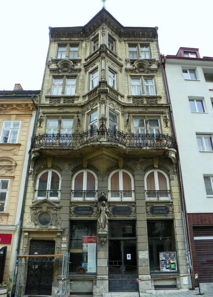Bratislava Slovakia Pharmacy Salvator Facade Building —  Fotos de Stock