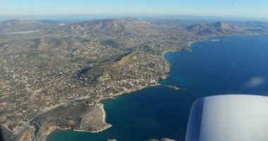 Greece, Athens, flight over Greece