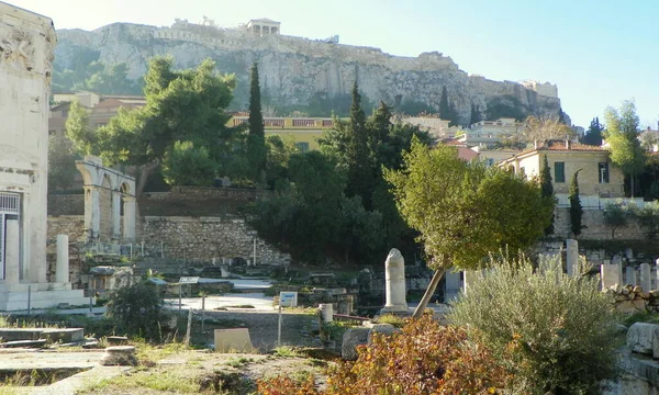 Atenas Grécia Vista Sobre Acrópole — Fotografia de Stock