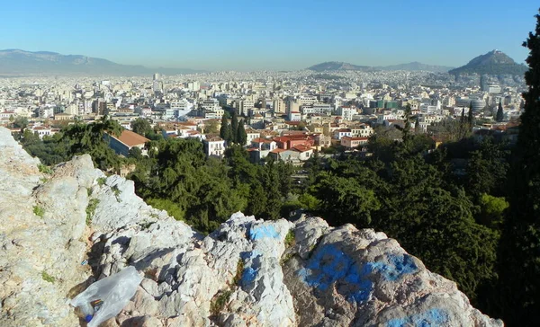 Grecia Atenas Vista Ciudad Desde Areópago Mars Hill — Foto de Stock