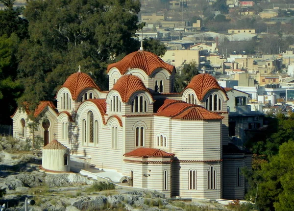 Greece Athens View Orthodox Temple Acropolis — Stockfoto