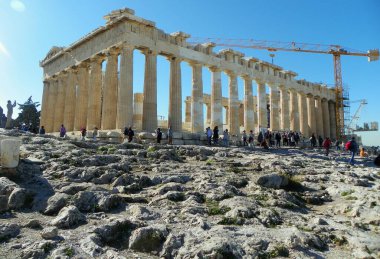 Yunanistan, Atina, Akropolis, Parthenon, tapınağın kalıntıları