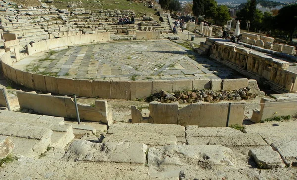 Ελλάδα Αθήνα Ακρόπολη Θέα Στο Θέατρο Του Διονύσου — Φωτογραφία Αρχείου