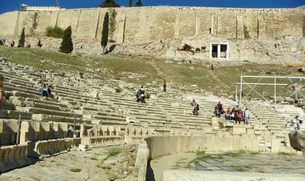 Ελλάδα Αθήνα Ακρόπολη Θέα Στο Θέατρο Του Διονύσου — Φωτογραφία Αρχείου