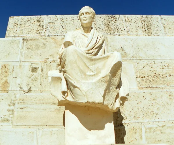 Greece Athens Acropolis Reconstructed Statue Menander — Photo