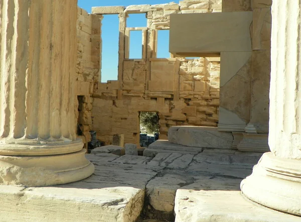 Griekenland Athene Akropolis Interieur Van Tempel Van Erechteion — Stockfoto