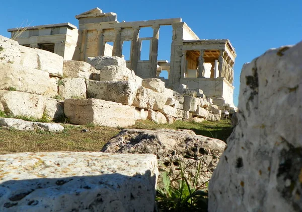 Griekenland Athene Akropolis Tempel Van Erechteion — Stockfoto