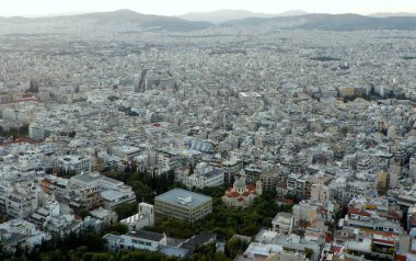 Greece, Athens, Mount Lycabettus, view of the evening city from the Mount Lycabettus