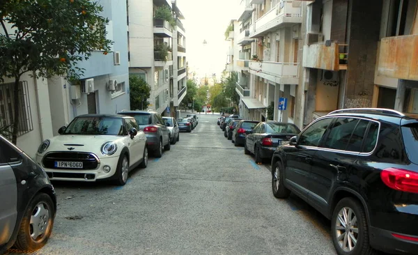 Greece Athens Cars Streets City — Stockfoto