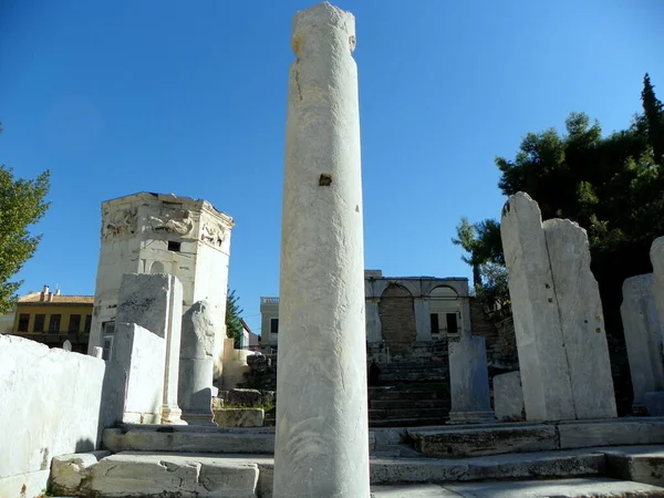 Yunanistan Atina Antik Kentin Kalıntıları Sütunları — Stok fotoğraf