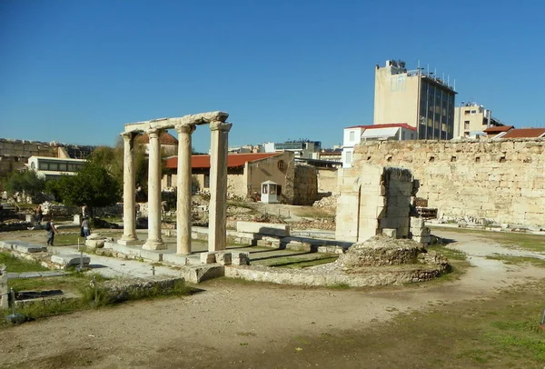 Yunanistan Atina Roma Agora Athena Archegets Kapısı — Stok fotoğraf