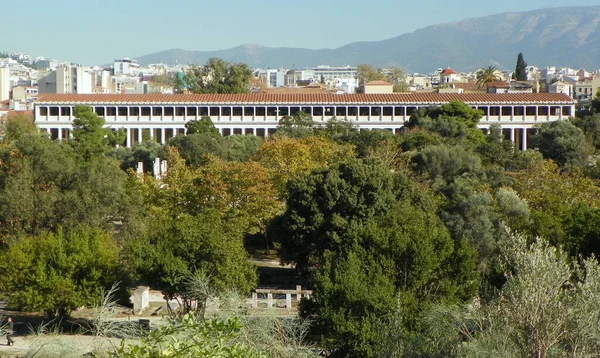 Grécia Atenas Ágora Antiga Vista Sobre Stoa Attalos — Fotografia de Stock