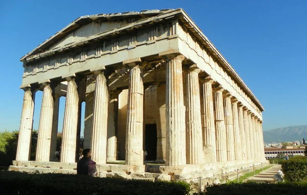 Греция Афины Древняя Агора Фасад Храма Гефеста — стоковое фото