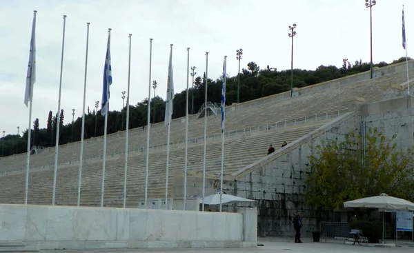 Grecja Ateny Stadion Panathenaic Widok Zachodnią Trybunę — Zdjęcie stockowe