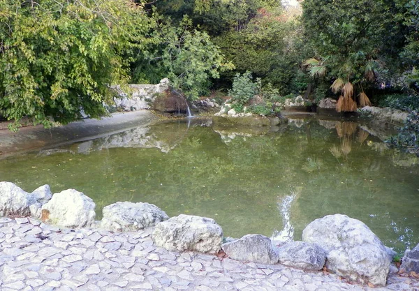 Greece Athens National Garden Small Pond — Stock fotografie