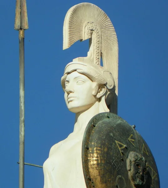 Grecia Atenas Pedion Areos Monumento Atenea Cabeza Estatua — Foto de Stock