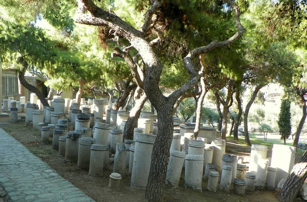 Řecko Atény Hřbitov Kerameikos Náhrobní Kameny Starobylého Hřbitova — Stock fotografie