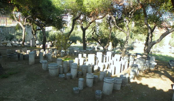Греція Афіни Кладовище Керамейкос Могильні Камені Стародавнього Кладовища — стокове фото