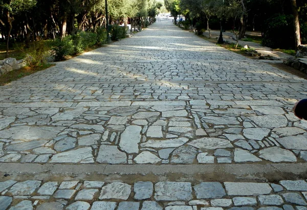 Греція Афіни Пагорб Філопаппу Стародавня Кам Яна Дорога — стокове фото