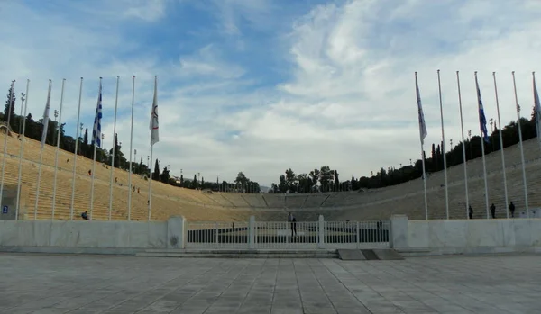 Ελλάδα Αθήνα Παναθηναϊκό Στάδιο Πανόραμα Του Σταδίου Από Την Είσοδο — Φωτογραφία Αρχείου
