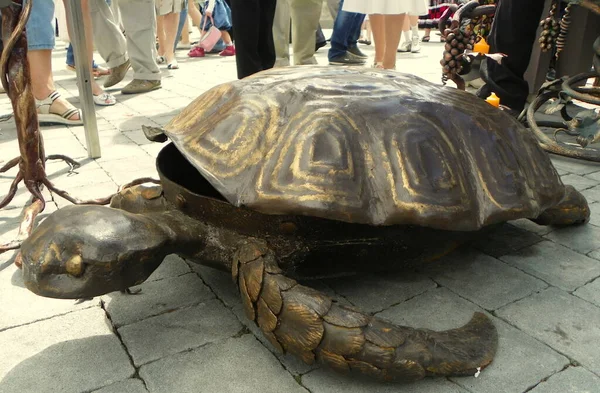 Ukraine Iwano Frankiwsk Kunstgalerie Der Bastion Kunsthandwerk Lokaler Schmiede Schildkröte — Stockfoto