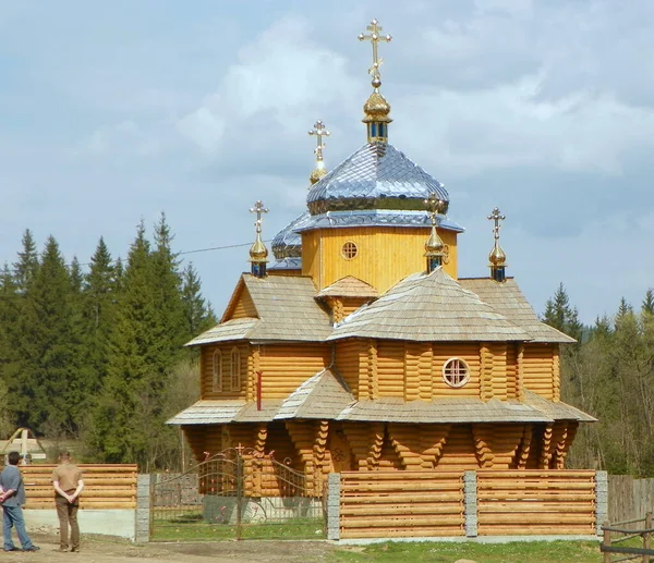 Ukraine Carpathians Alpine Wooden Church — Stock Photo, Image