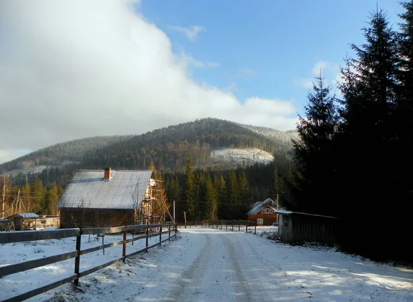 Ukraine Myslivka High Mountain Landscape Winter — Foto Stock