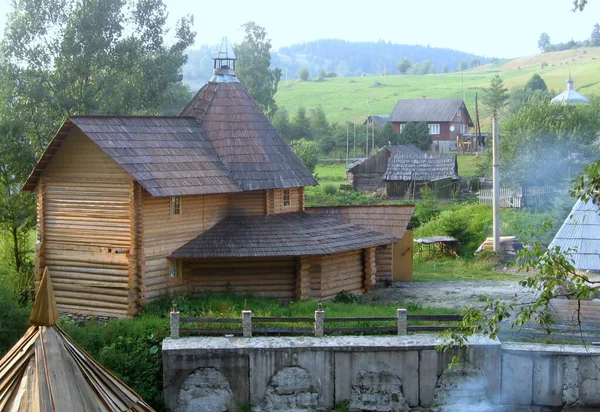 Ukraine Myslivka Wooden Holiday Estate Highlands — Stok fotoğraf