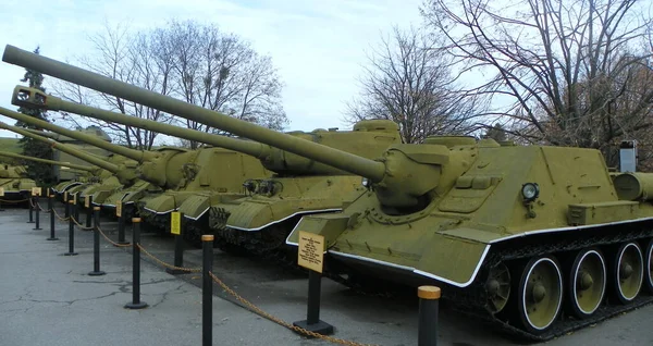 Украина Киев Музей Второй Мировой Войны Советские Самоходные Орудия Тяжелые — стоковое фото