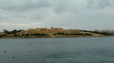Malta, Valletta, view of Fort Manoel from the Sliema Ferry