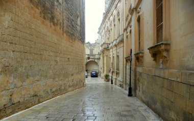 Malta, Mdina, fortifications of Mdina, street ancient fortress