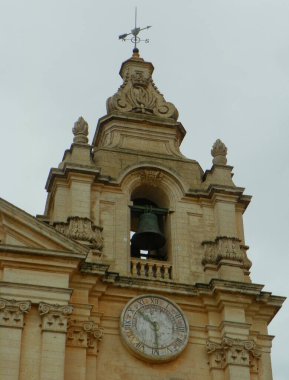 Malta, Mdina, fortifications of Mdina, St. Paul's Cathedral, bell tower of the temple